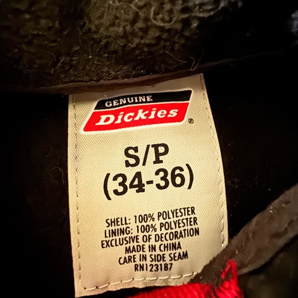 Dickies Fleece Lined Red Buffalo Plaid Hooded Snap Mens Jacket Shacket S 34-36 - Picture 4 of 4